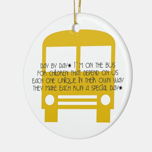 Bus Aide Day by Day Yellow Bus Keramisch Ornament (Links)