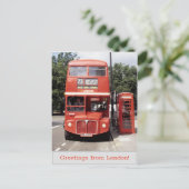 Bus and Telephone Box London 1998 Briefkaart (Staand voorkant)