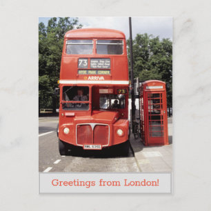 Bus and Telephone Box London 1998 Briefkaart