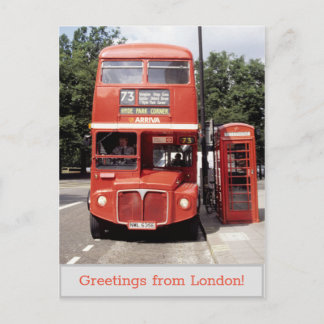 Bus and Telephone Box London 1998 Briefkaart