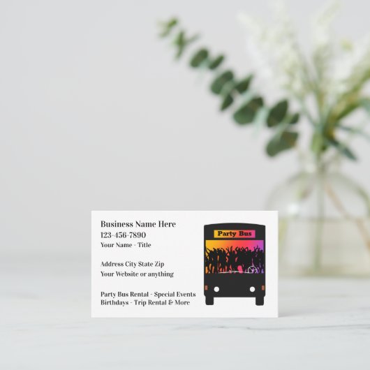 Bus-autobus- en touringcarbus visitekaartje (Staand voorkant)