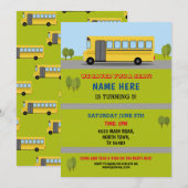 Bus Birthday Invitation Buses Kaart (Voorkant / Achterkant)