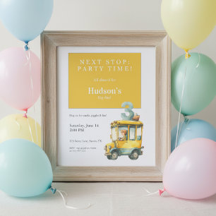 Bus Birthday Invitation • Kids Party Kaart