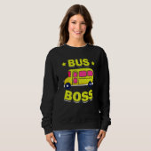 Bus Boss 100th Day Of School Studies Vehicle Drive Trui (Voorkant volledig)