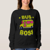 Bus Boss 100th Day Of School Studies Vehicle Drive Trui (Voorkant)
