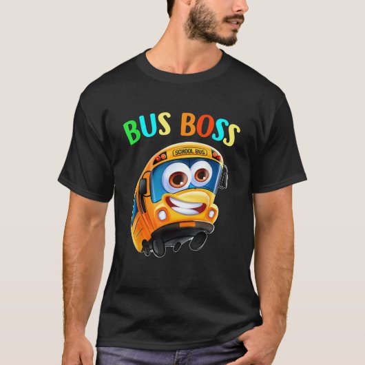Bus Boss Funny Yellow School Bus Driver T-shirt (Voorkant)