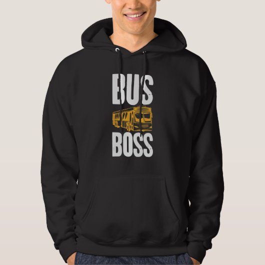 Bus Boss   School Bus Driver Graphic Print Apparel Hoodie (Voorkant)
