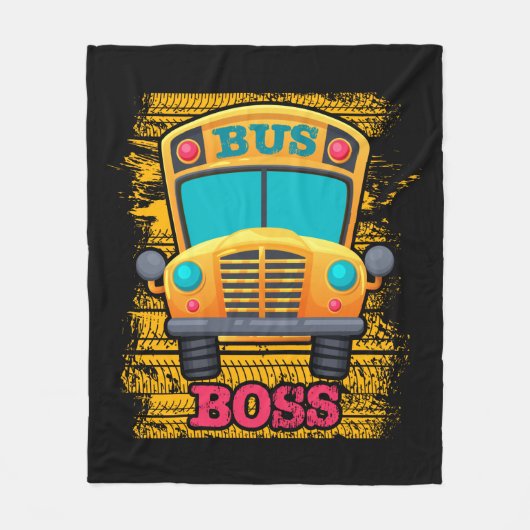 Bus boss - schoolbuswaardering fleece deken (Voorkant)
