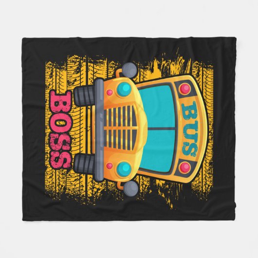 Bus boss - schoolbuswaardering fleece deken (Voorkant (Horizontaal))