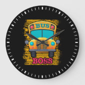 Bus boss - schoolbuswaardering grote klok (Voorkant)