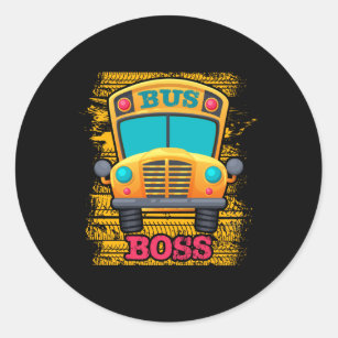 Bus boss - schoolbuswaardering ronde sticker