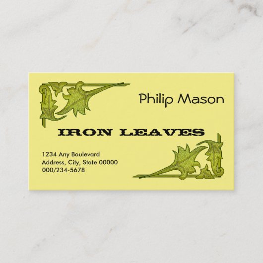 Bus. Card - Leafy Brackets in Green Visitekaartje (Voorkant)