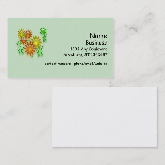 Bus. Card - Three Dimensional Daisies Visitekaartje (Voorkant / Achterkant)