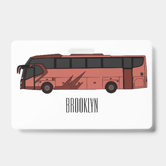 Bus cartoon illustratie badge (Voorzijde)