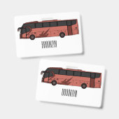 Bus cartoon illustratie badge (Voor- en achterkant)