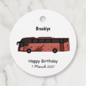 Bus cartoon illustratie bedankjes labels (Achterkant)