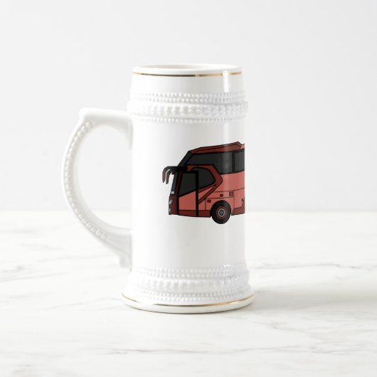 Bus cartoon illustratie bierpul (Links)