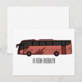 Bus cartoon illustratie briefkaart (Voorkant / Achterkant)
