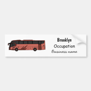 Bus cartoon illustratie bumpersticker