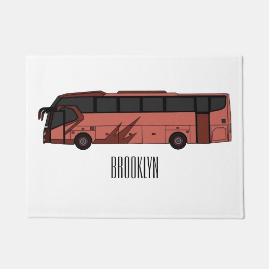 Bus cartoon illustratie deurmat (Voorkant)