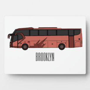 Bus cartoon illustratie fotoplaat