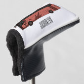 Bus cartoon illustratie golfheadcover (3/4 voorkant)