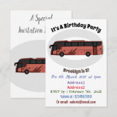 Bus cartoon illustratie kaart (Voorkant / Achterkant)