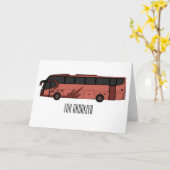 Bus cartoon illustratie kaart (Gele Bloem)