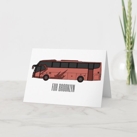 Bus cartoon illustratie kaart (Voorkant)