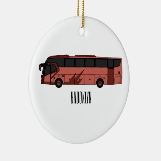 Bus cartoon illustratie keramisch ornament (Rechts)