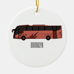 Bus cartoon illustratie keramisch ornament
