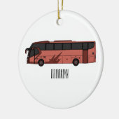 Bus cartoon illustratie keramisch ornament (Links)