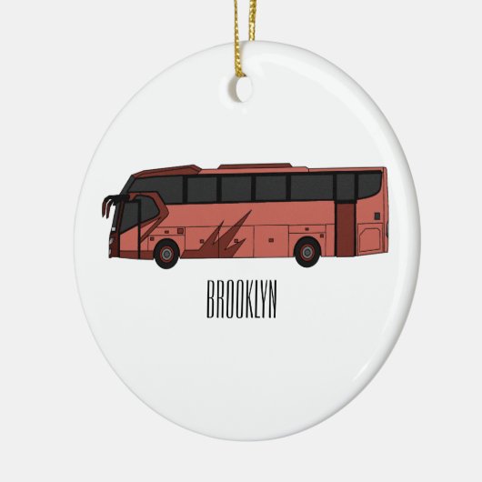 Bus cartoon illustratie keramisch ornament (Links)