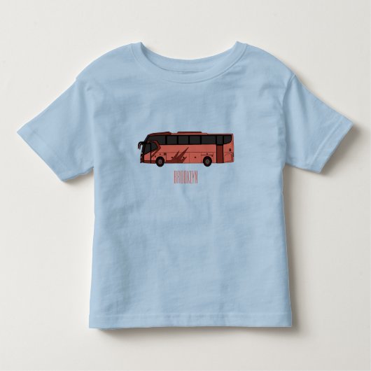 Bus cartoon illustratie kinder shirts (Voorkant)
