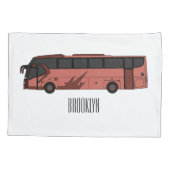 Bus cartoon illustratie kussensloop (Achterkant)