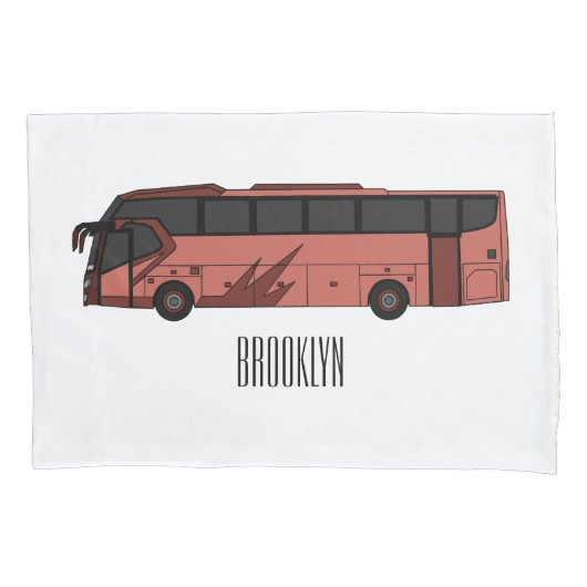 Bus cartoon illustratie kussensloop (Voorkant)