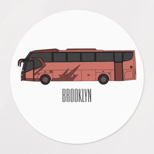Bus cartoon illustratie labels (Design 2)