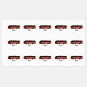 Bus cartoon illustratie labels (Vel)