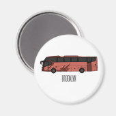 Bus cartoon illustratie magneet (Voorkant / Achterkant)