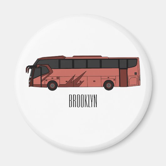 Bus cartoon illustratie magneet (Voorkant)
