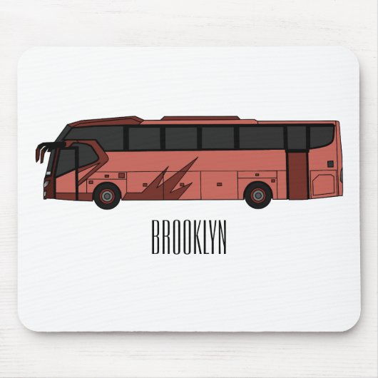 Bus cartoon illustratie muismat (Voorkant)