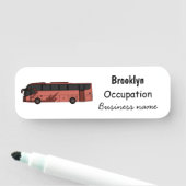 Bus cartoon illustratie naamplaatje (In situ)