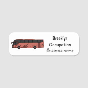 Bus cartoon illustratie naamplaatje