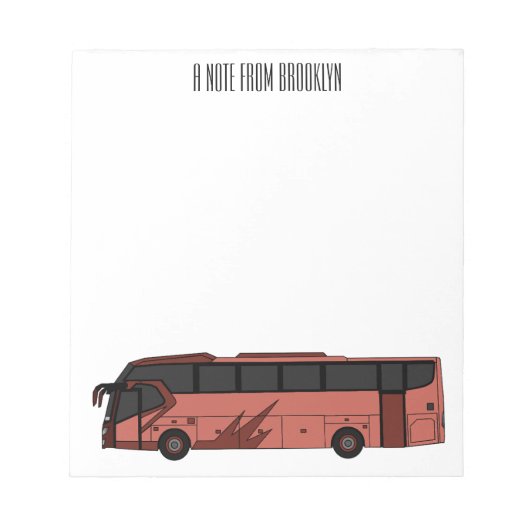 Bus cartoon illustratie notitieblok (Voorkant)