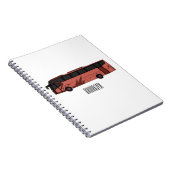Bus cartoon illustratie notitieboek (Rechterzijde)