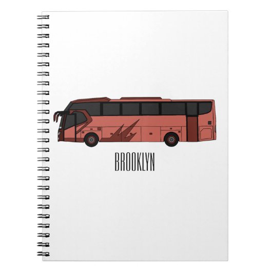 Bus cartoon illustratie notitieboek (Voorkant)