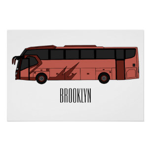 Bus cartoon illustratie perfect poster