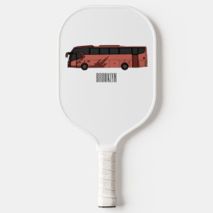 Bus cartoon illustratie pickleball paddle