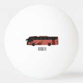 Bus cartoon illustratie pingpongbal (Voorkant)