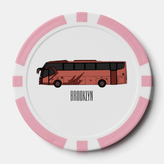 Bus cartoon illustratie poker chips (Voorkant)
